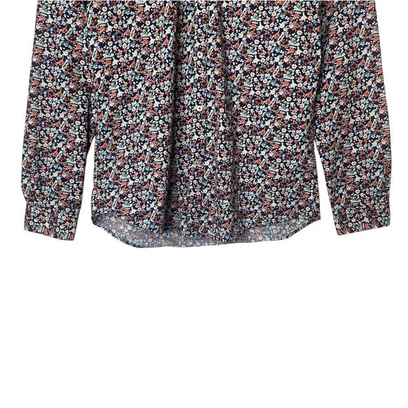 Zara Man Mens Size Medium Slim Fit Button Down Shirt Long Sleeve Black Floral - Picture 3 of 8